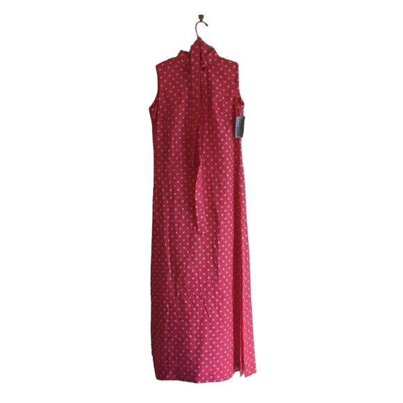 Vintage Dresses & Skirts - Vintage S 1970s pink white polka dot maxi dress